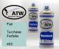 Preview: Fiat, Turchese Farfalla, 463: 400ml Sprühdose + 400ml Klarlack - Set, von ATW Autoteile West.